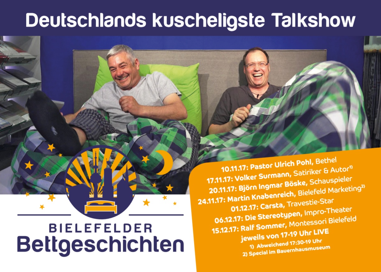 3. Staffel der Bielefelder Bettgeschichten startet am 10.11.17